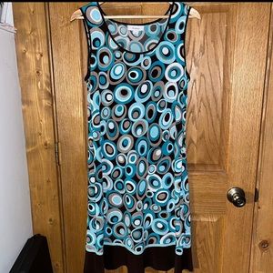 y2k vintage DressBarn blue and brown dress Women’s size 12